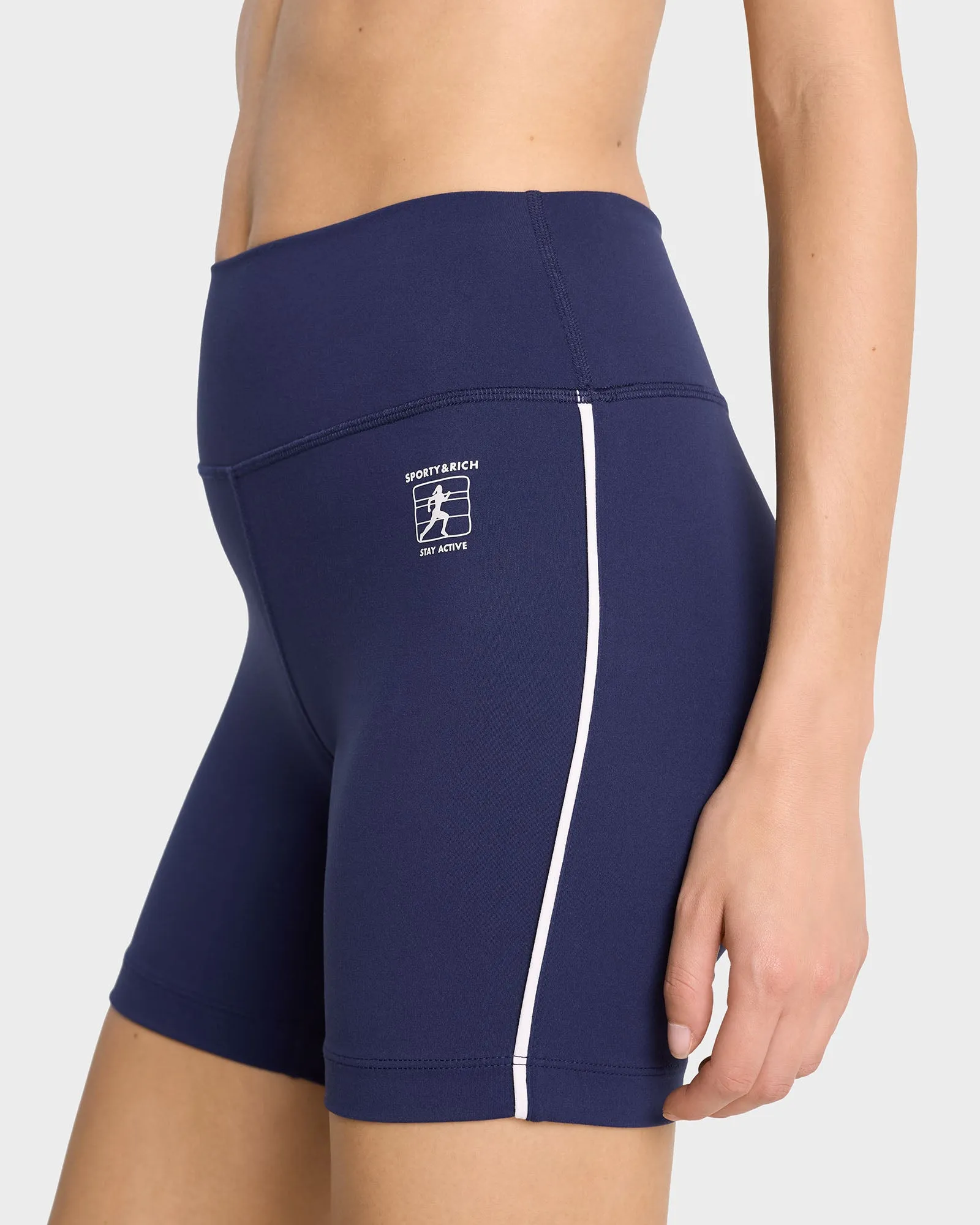 Runner Box Biker Short - Navy/White sold by Sporty and Rich product image thumbnail 4
