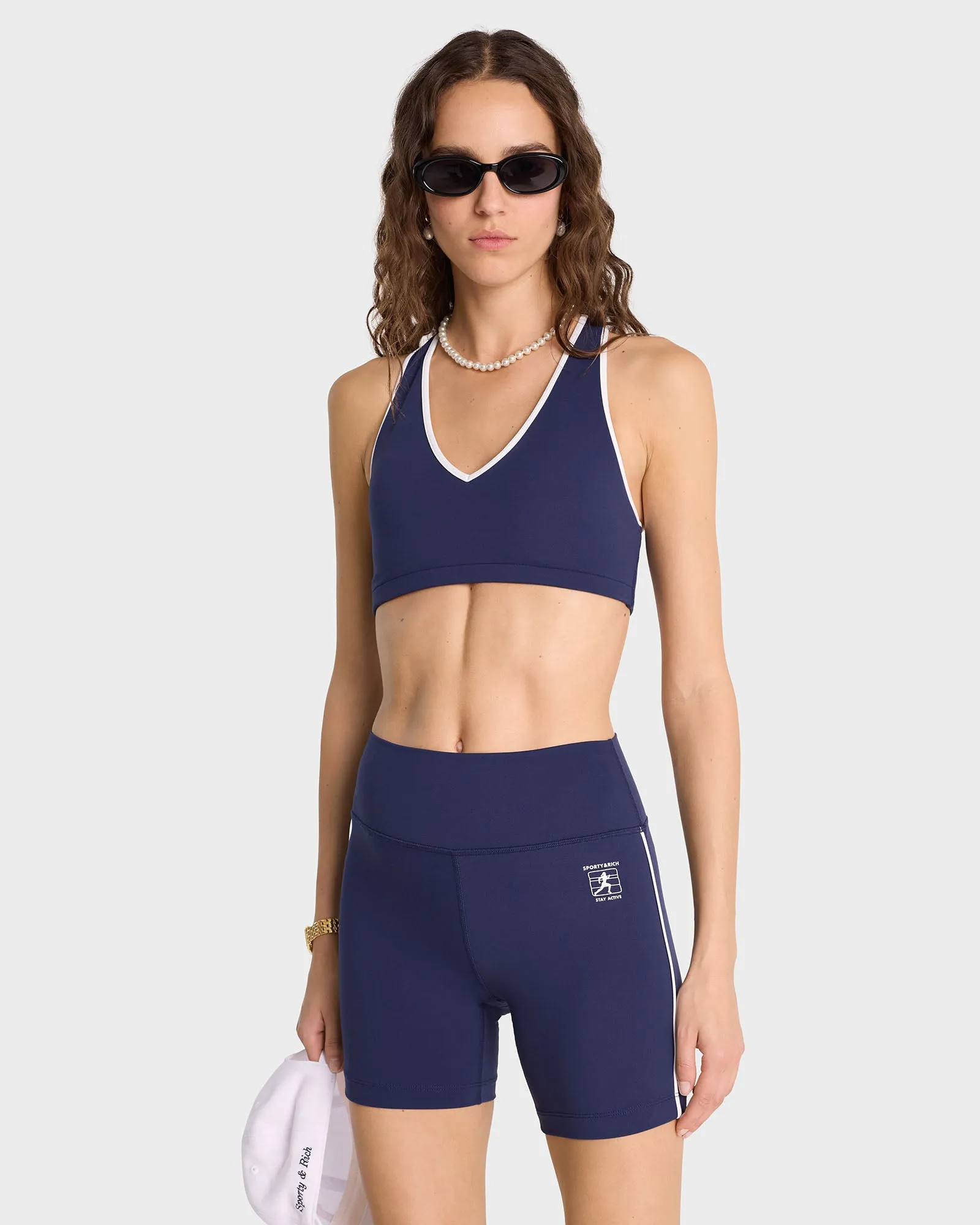 Runner Box Biker Short - Navy/White sold by Sporty and Rich product image thumbnail 3
