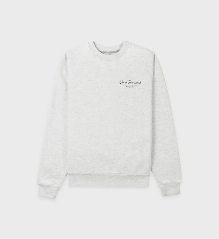 Sunset Sporty Crewneck - Heather Gray sold by Sporty and Rich