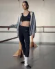Serif Logo Ribbed Legging - Black/White sold by Sporty and Rich