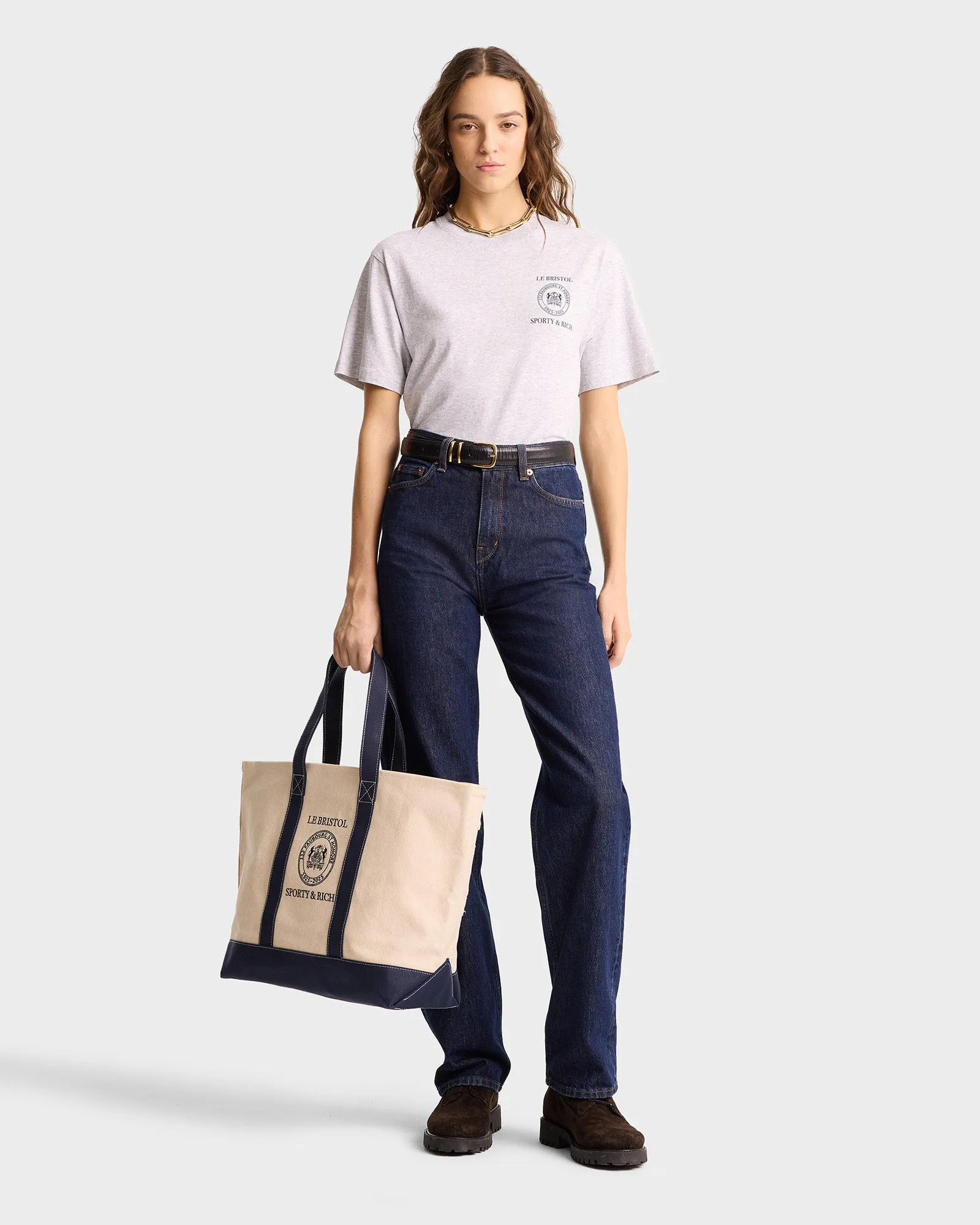 Crest Seal 100th T-Shirt - Heather Gray/Navy sold by Sporty and Rich product image thumbnail 3