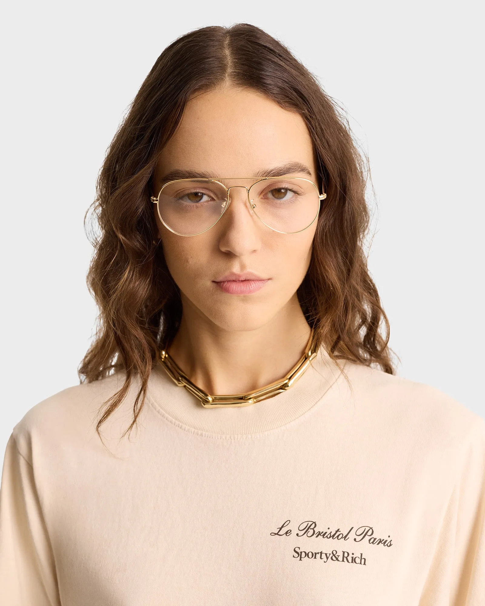 Faubourg T-Shirt - Cream/Chocolate sold by Sporty and Rich product image thumbnail 5