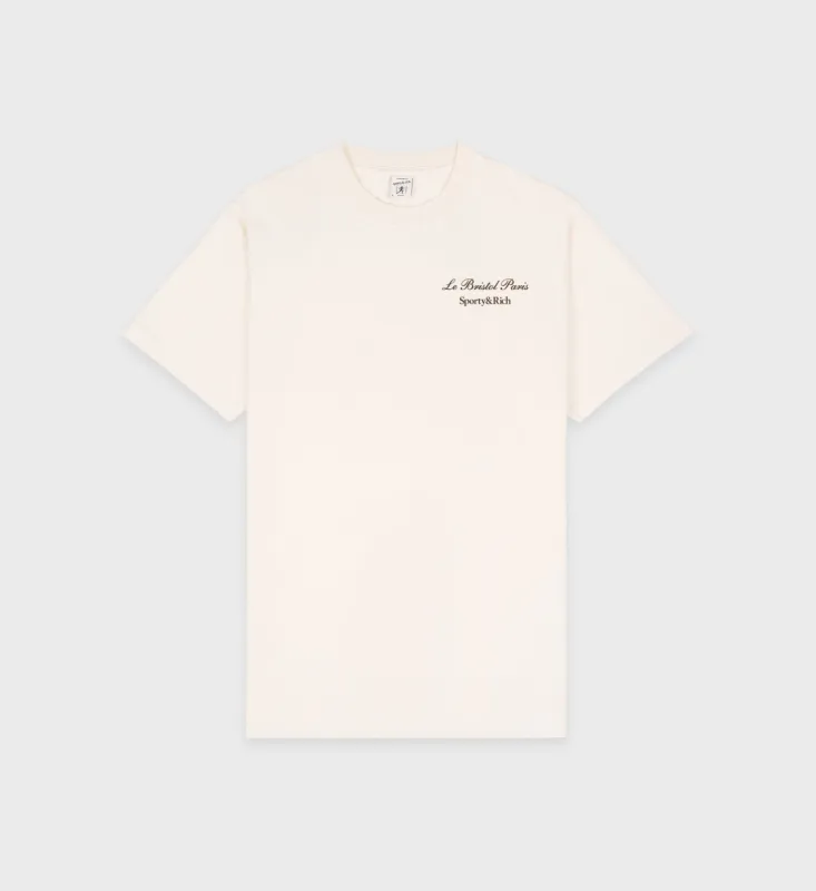 Faubourg T-Shirt - Cream/Chocolate sold by Sporty and Rich