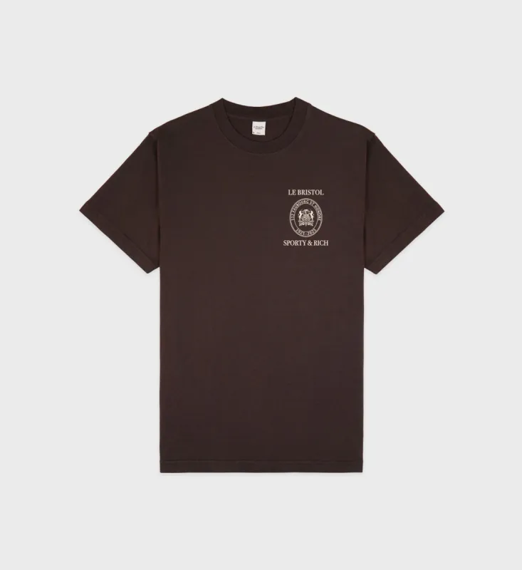 Crest Seal 100th T-Shirt - Chocolate/Cream sold by Sporty and Rich