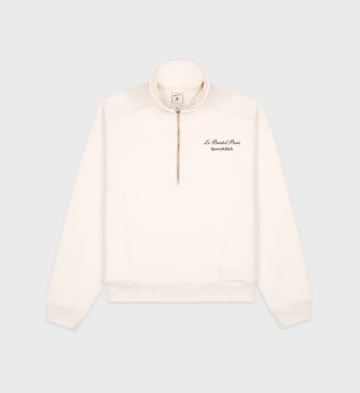 Crest Seal Faubourg Quarter Zip - Cream/Cream sold by Sporty and Rich