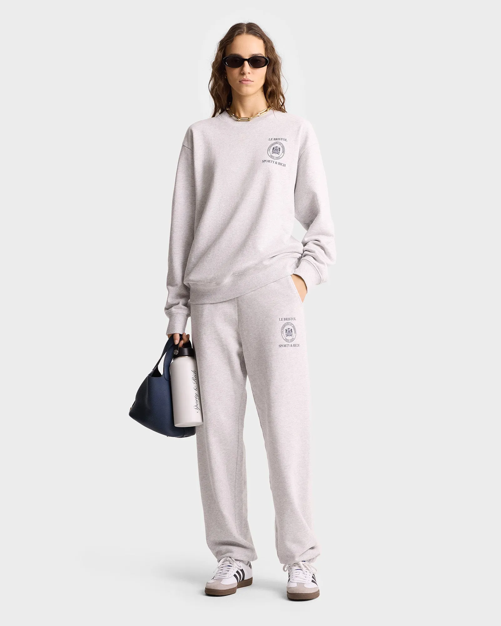 Crest Seal 100th Crewneck - Heather Gray/Navy sold by Sporty and Rich product image thumbnail 3