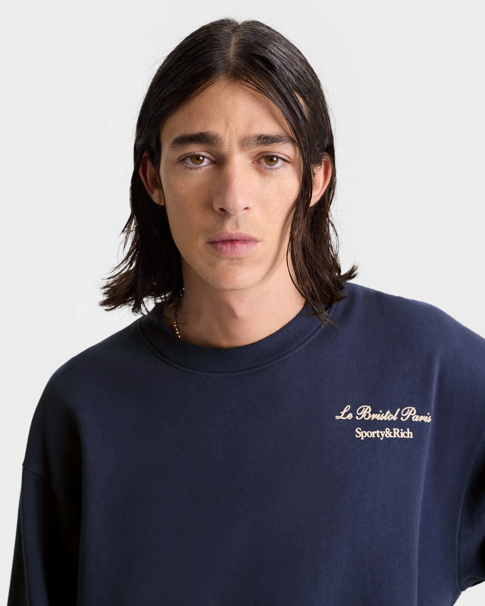 Faubourg Crewneck - Navy/Cream sold by Sporty and Rich product image thumbnail 5