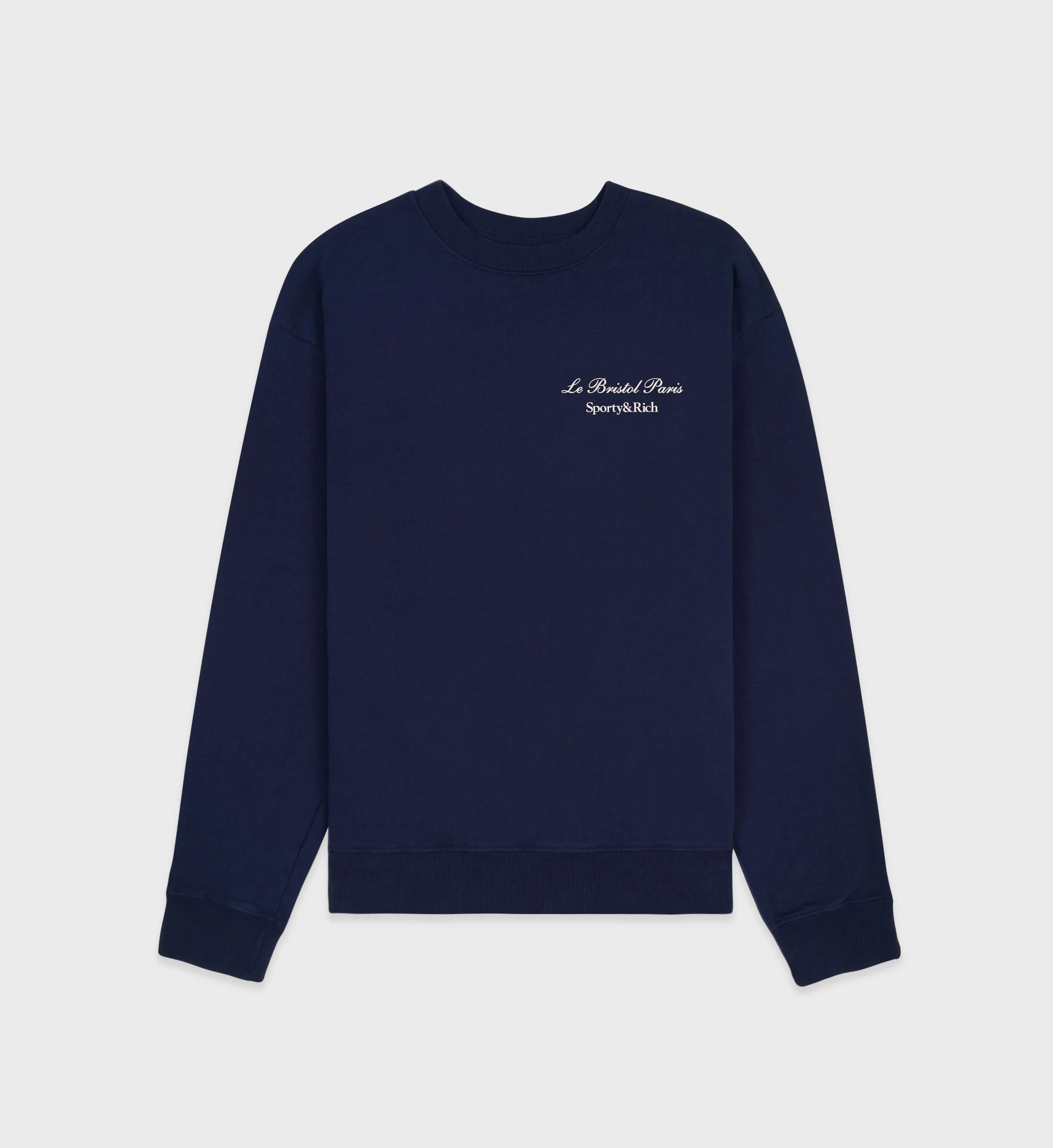 Faubourg Crewneck - Navy/Cream sold by Sporty and Rich
