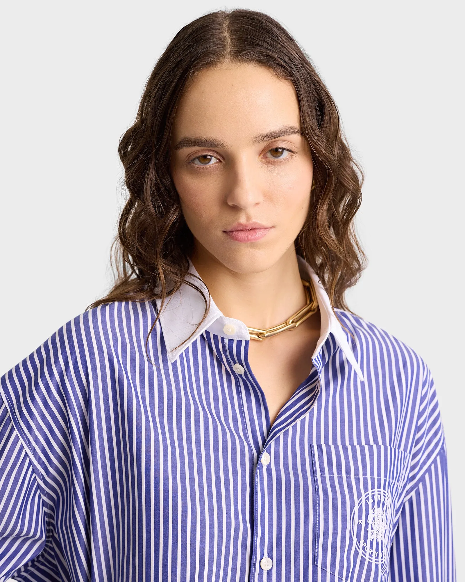 Bristol Crest 100th Oversized Shirt - Navy/White sold by Sporty and Rich product image thumbnail 4