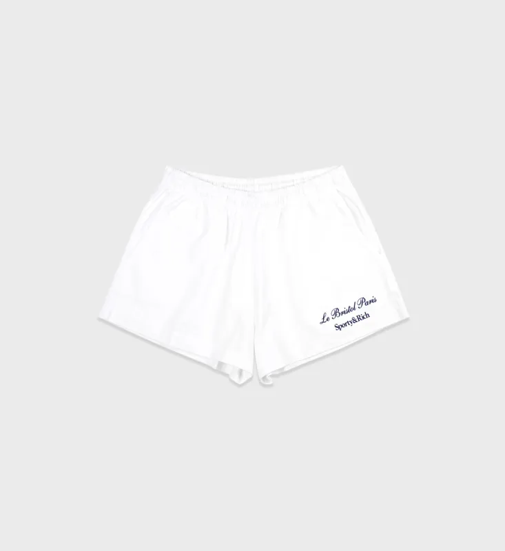 Faubourg Disco Short - White/Navy sold by Sporty and Rich