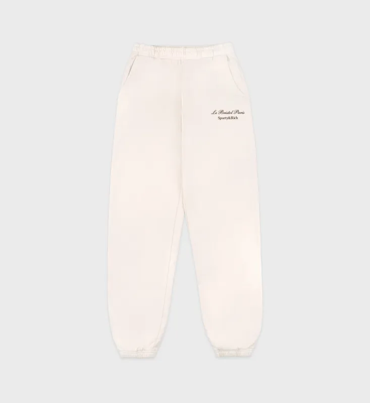 Faubourg Sweatpant - Cream/Chocolate sold by Sporty and Rich