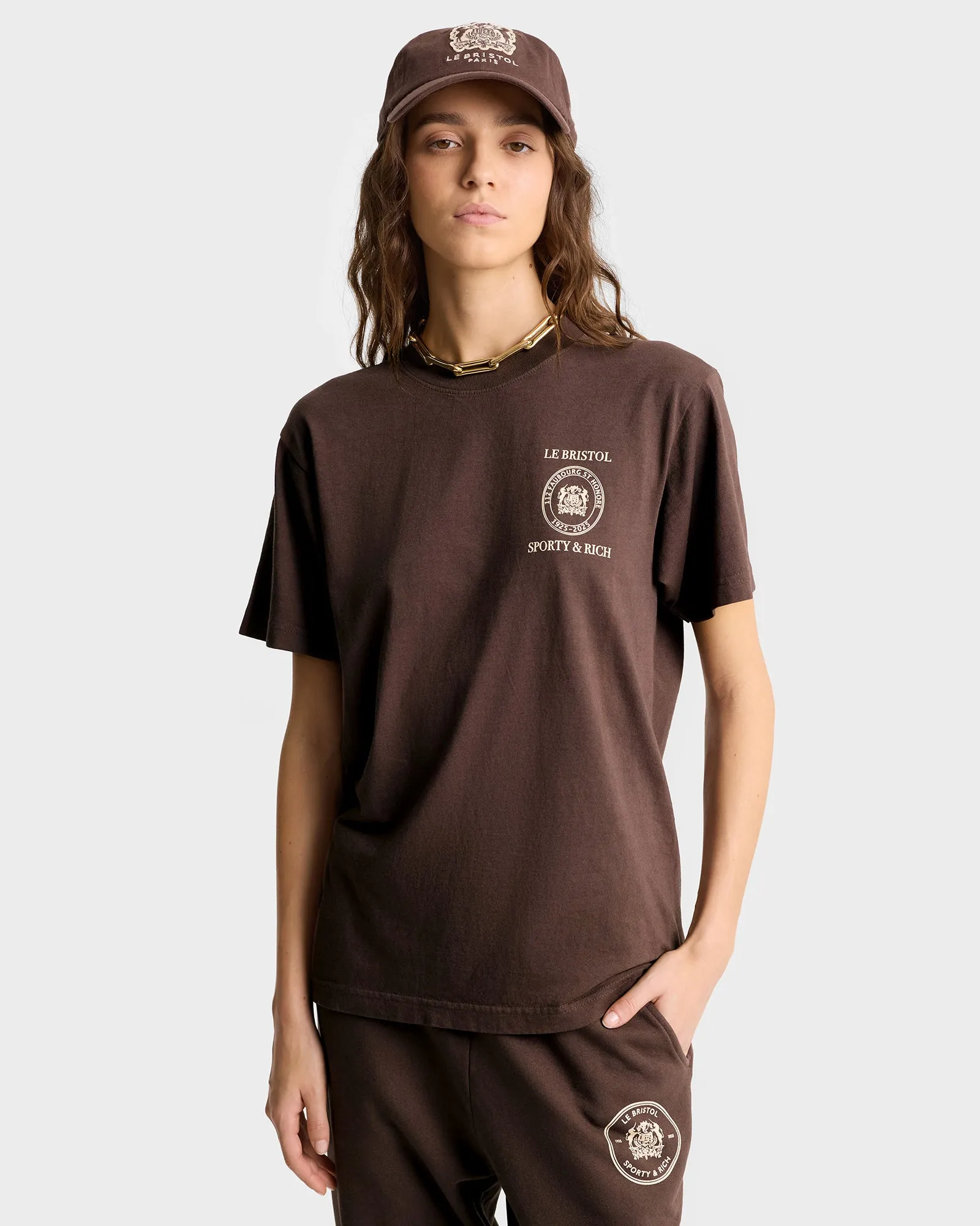 Bristol Crest 100th Sweatpant - Chocolate/Cream sold by Sporty and Rich product image thumbnail 5