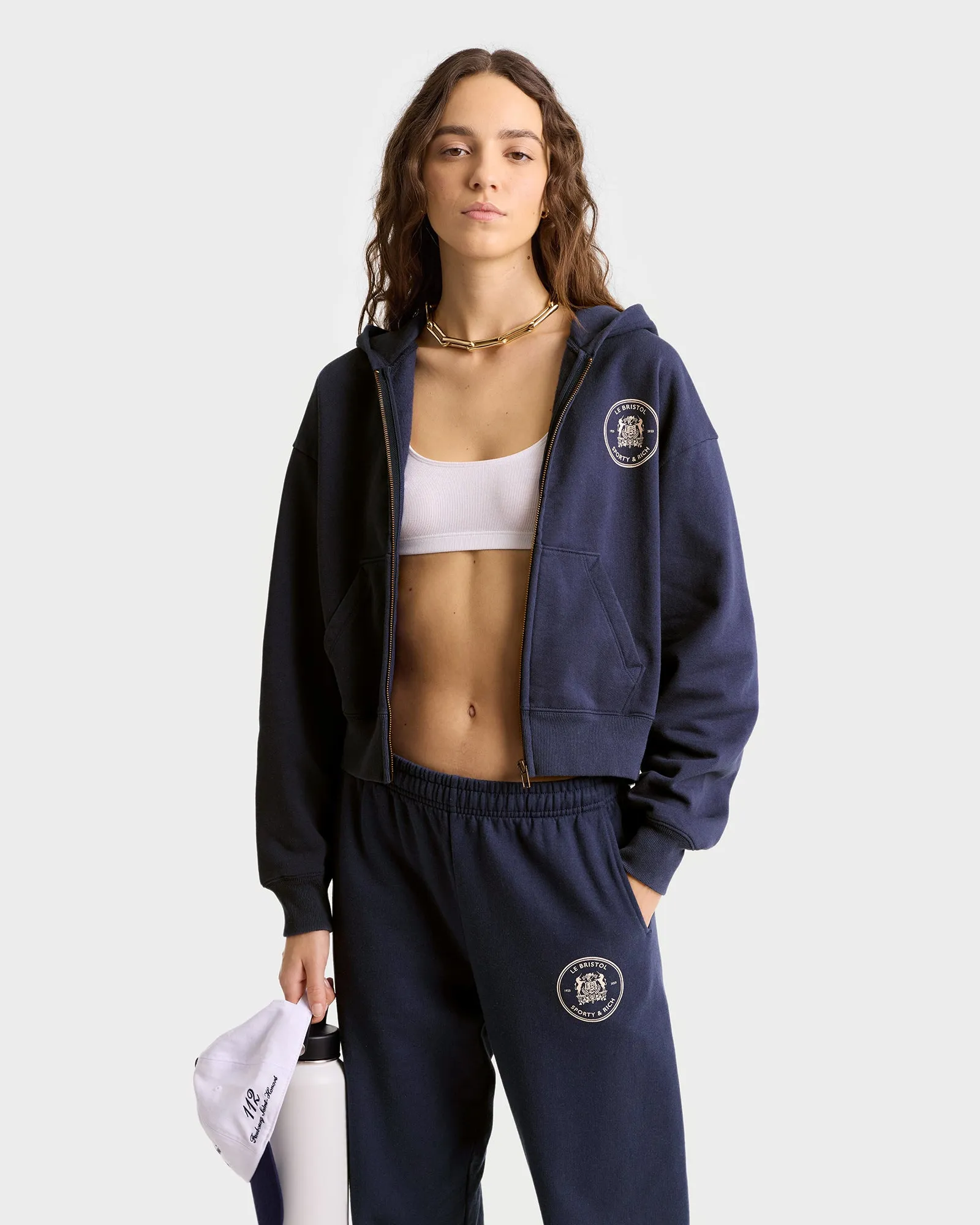 Bristol Crest 100th Sweatpant - Navy/Cream sold by Sporty and Rich product image thumbnail 4