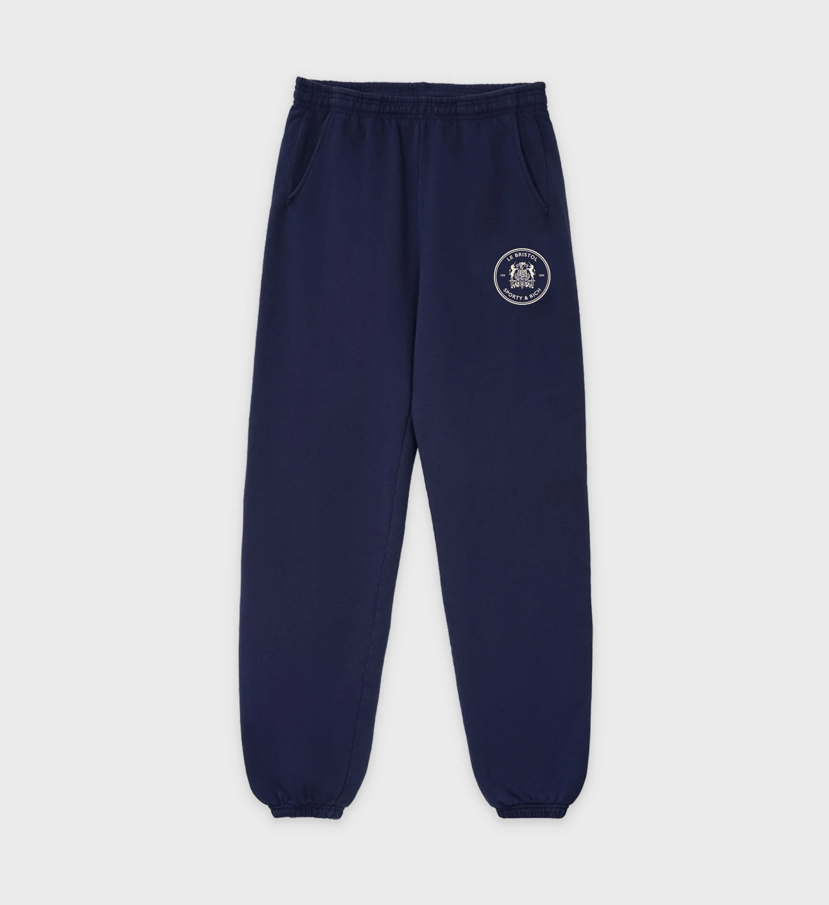 Bristol Crest 100th Sweatpant - Navy/Cream sold by Sporty and Rich