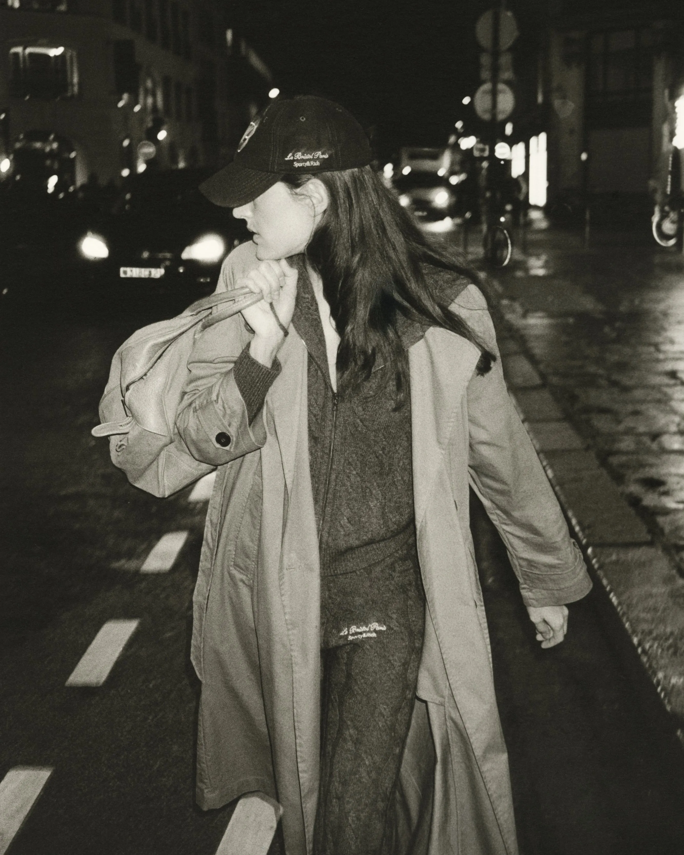 Faubourg Cableknit Wool Cashmere Zip Hoodie - Chocolate/Cream sold by Sporty and Rich product image thumbnail 2