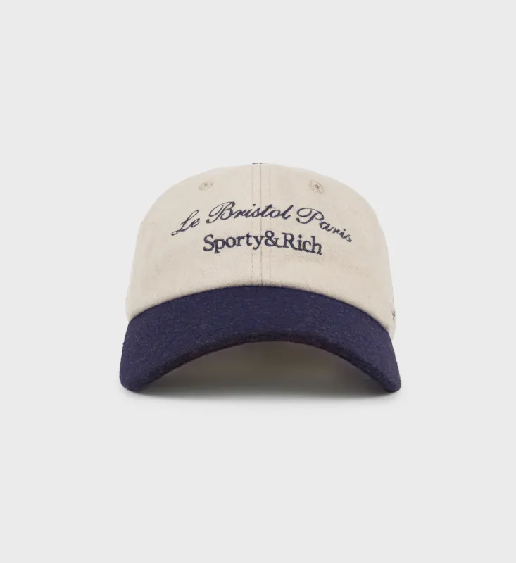 Faubourg Wool Hat - Cream/Navy sold by Sporty and Rich