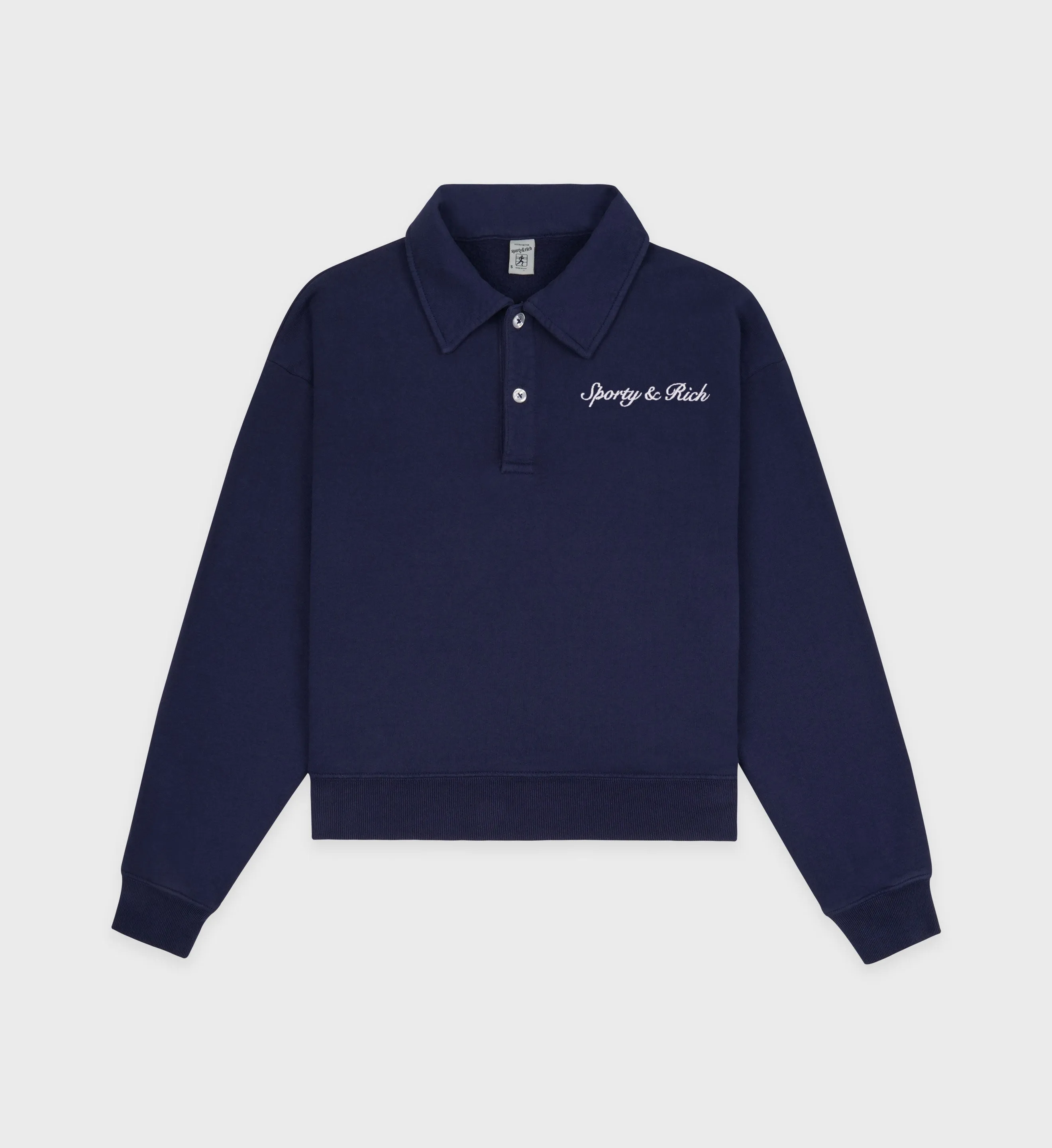 Syracuse Embroidered Polo - Navy/White sold by Sporty and Rich