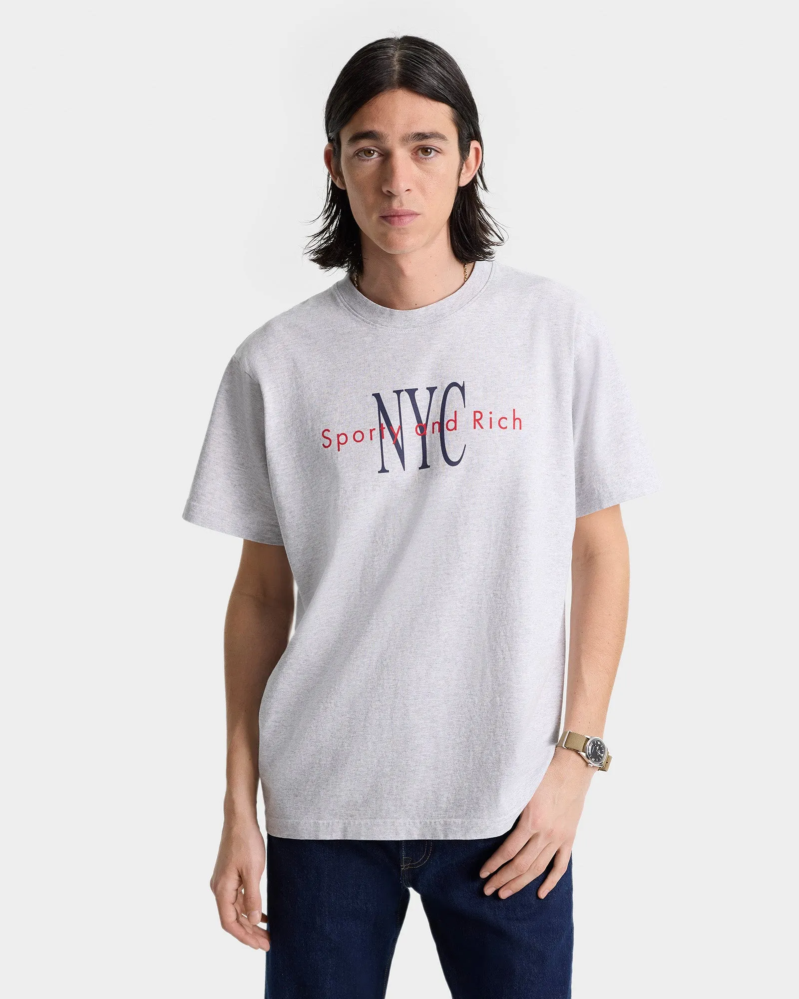 NY Minute T-Shirt - Heather Gray/Navy sold by Sporty and Rich product image thumbnail 5