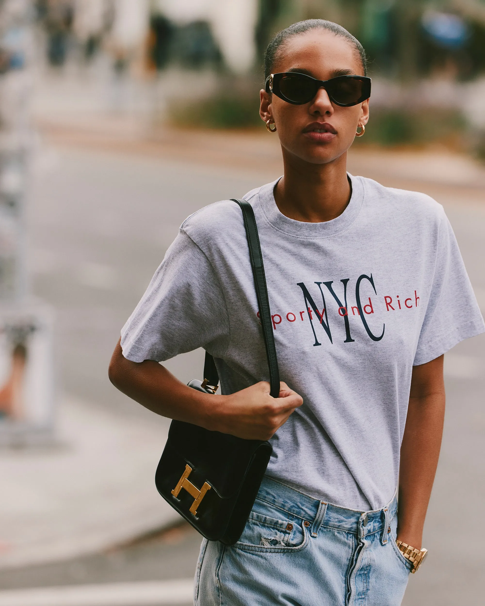 NY Minute T-Shirt - Heather Gray/Navy sold by Sporty and Rich product image thumbnail 3