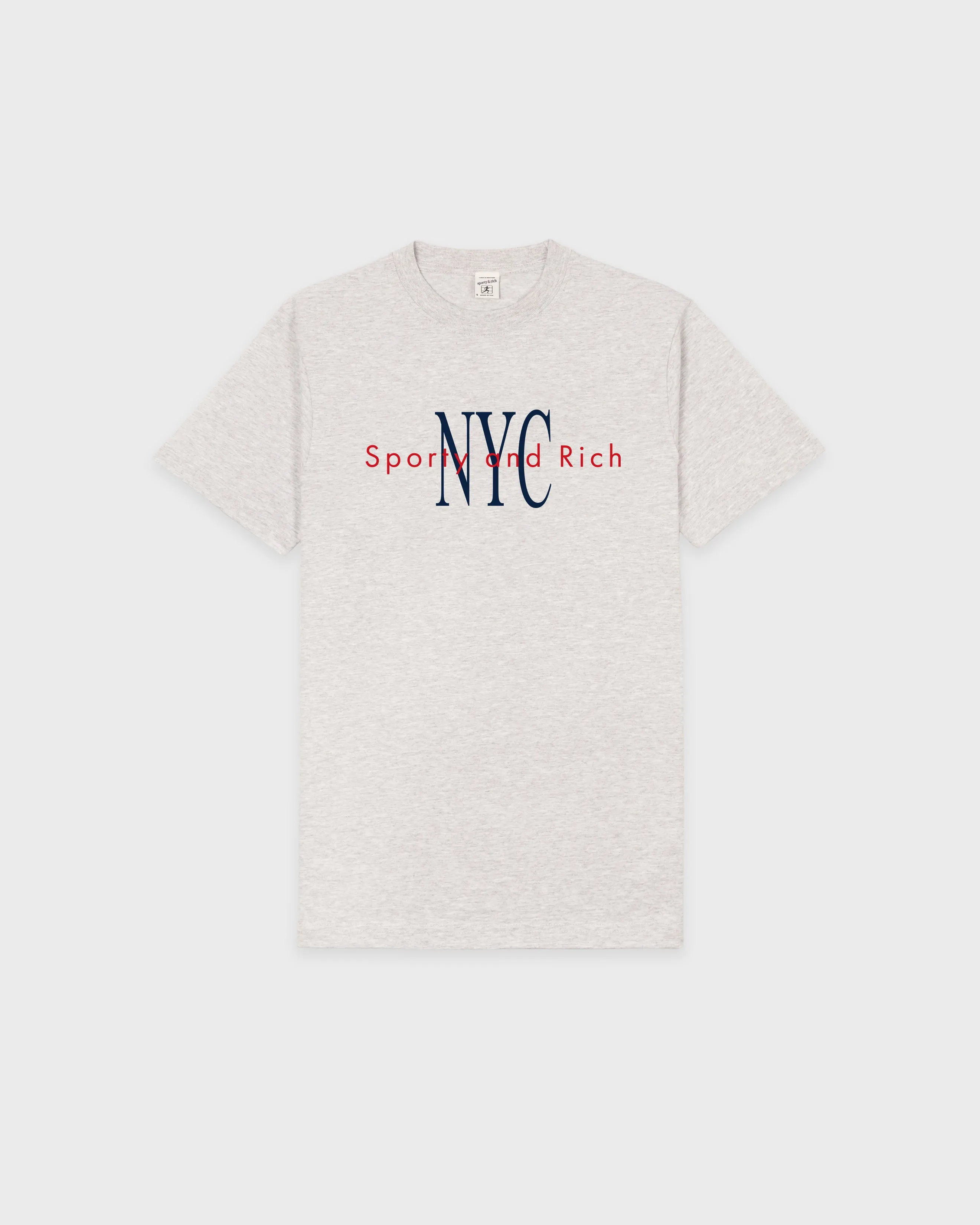 NY Minute T-Shirt - Heather Gray/Navy sold by Sporty and Rich