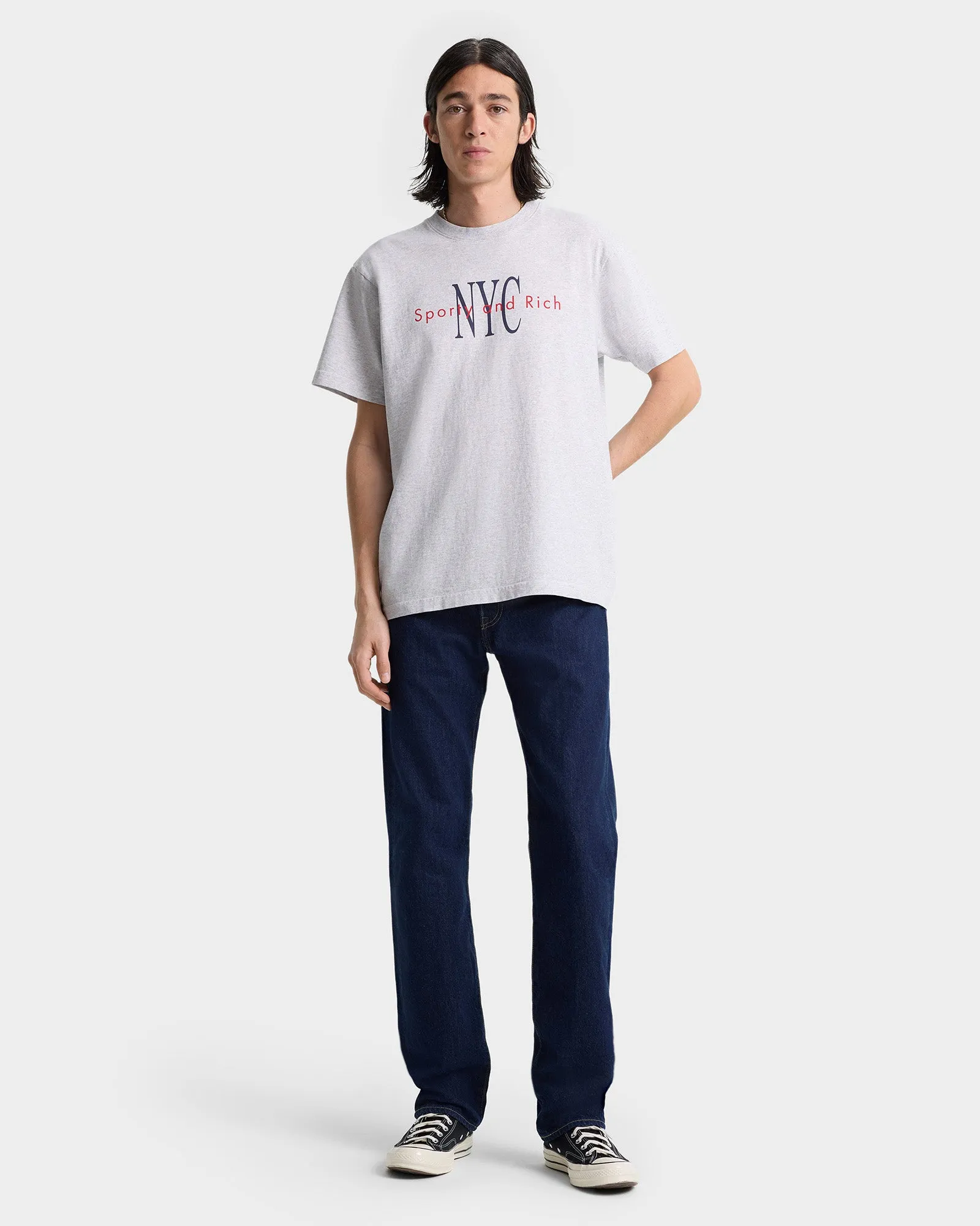 NY Minute T-Shirt - Heather Gray/Navy sold by Sporty and Rich product image thumbnail 4