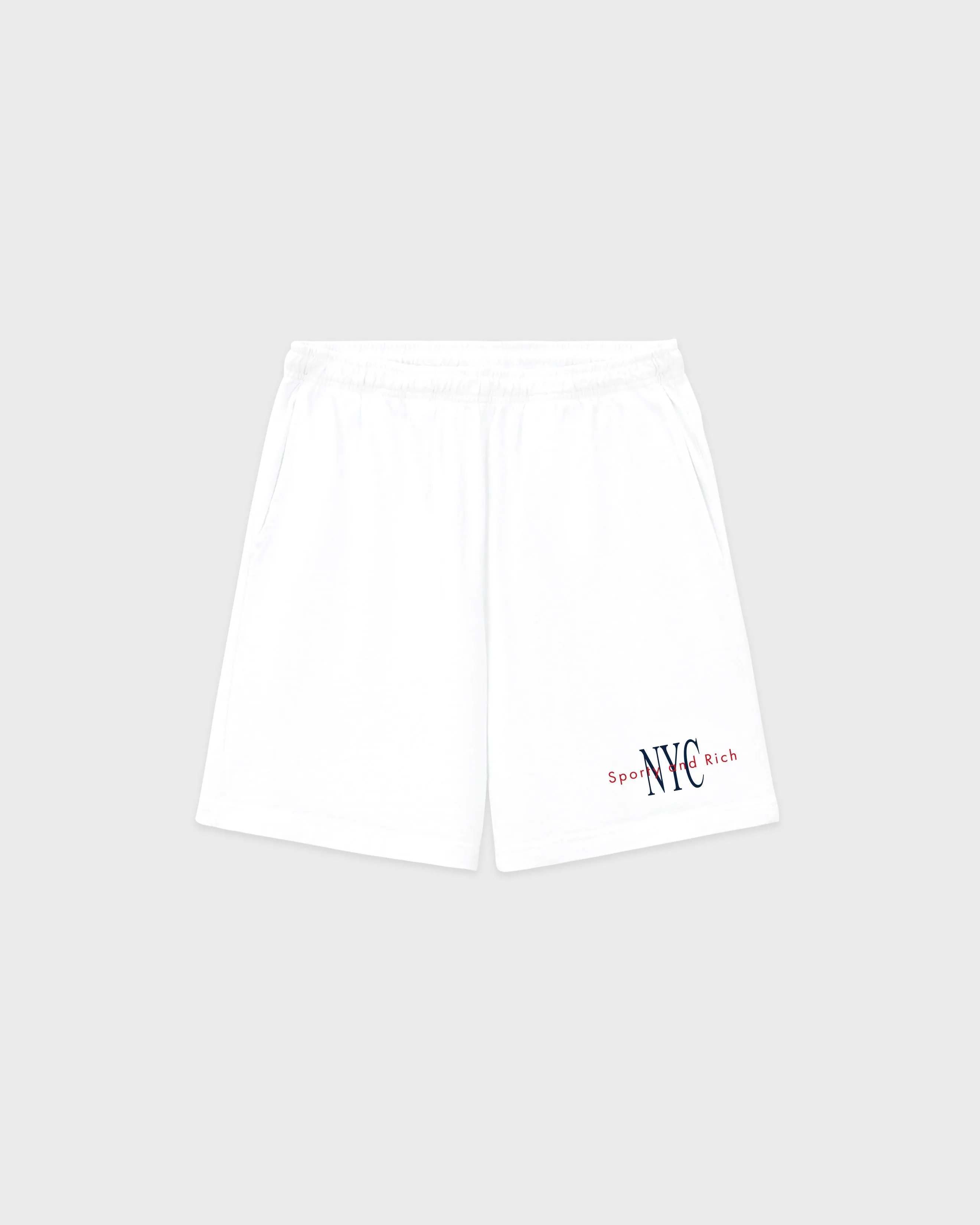 NY Minute Gym Short - White/Navy sold by Sporty and Rich