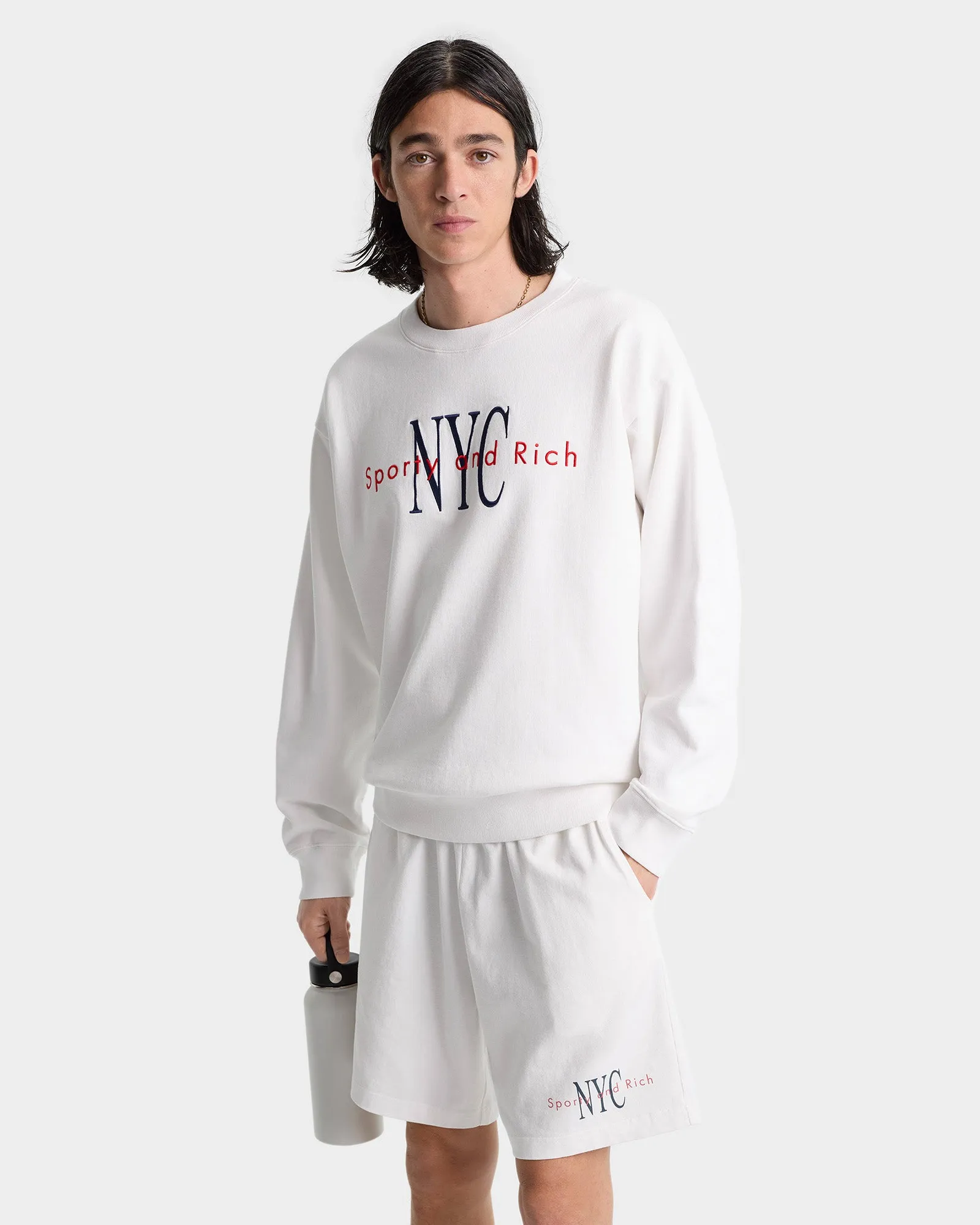 NY Minute Gym Short - White/Navy sold by Sporty and Rich product image thumbnail 5