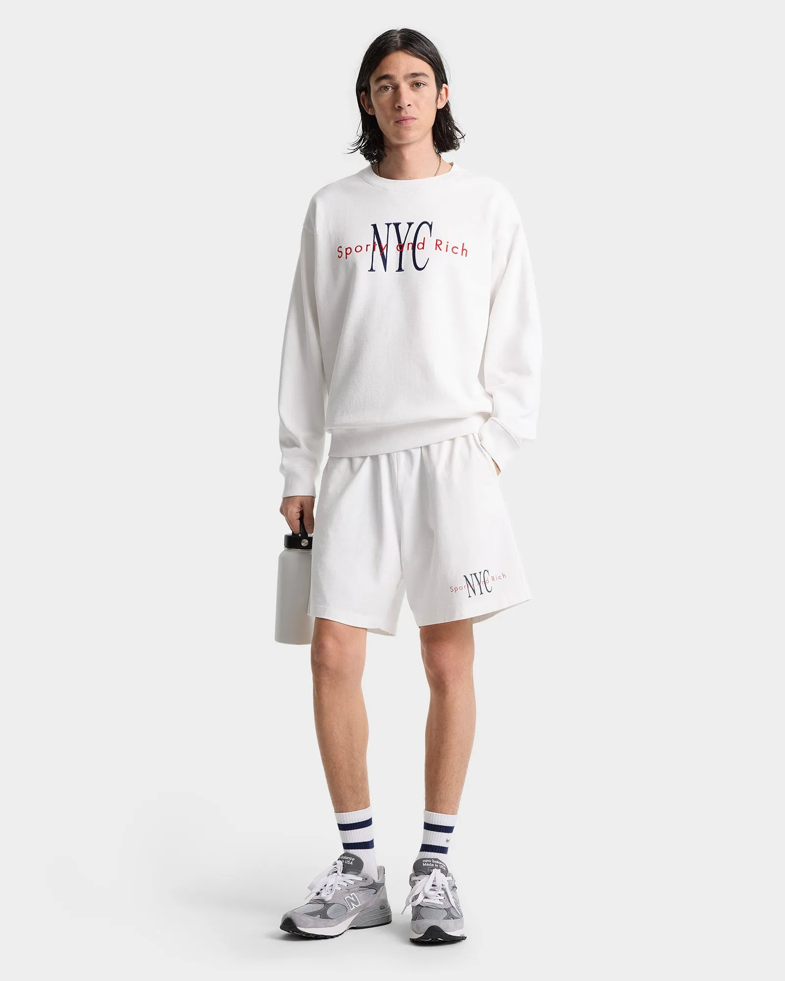 NY Minute Gym Short - White/Navy sold by Sporty and Rich product image thumbnail 4