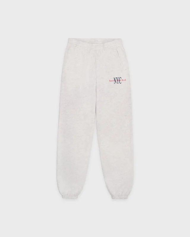 NY Minute Sweatpant - Heather Gray/Navy sold by Sporty and Rich