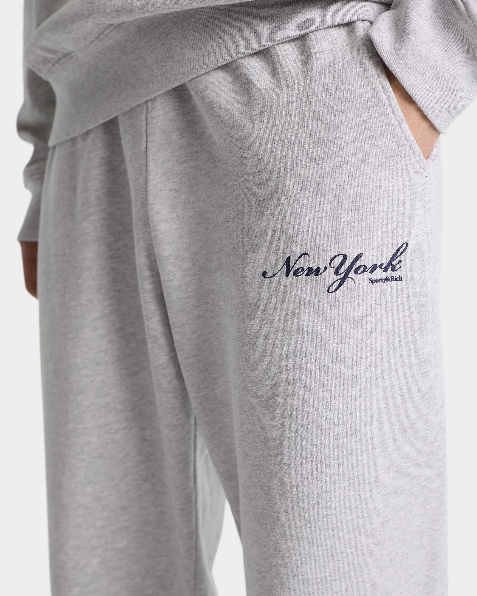 New York Sweatpant - Heather Gray/Navy sold by Sporty and Rich product image thumbnail 5