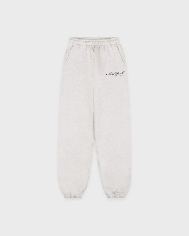 New York Sweatpant - Heather Gray/Navy sold by Sporty and Rich