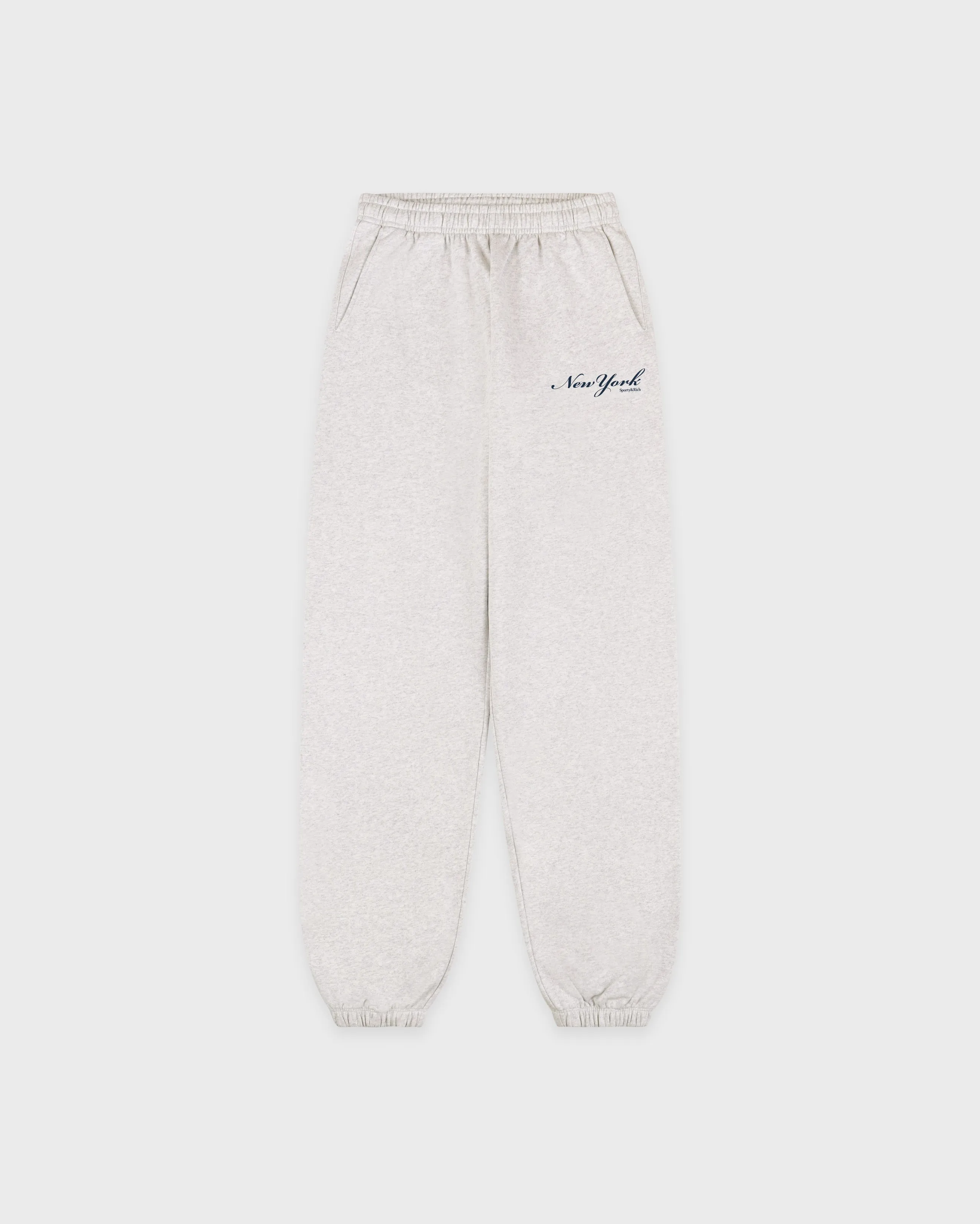 New York Sweatpant - Heather Gray/Navy sold by Sporty and Rich