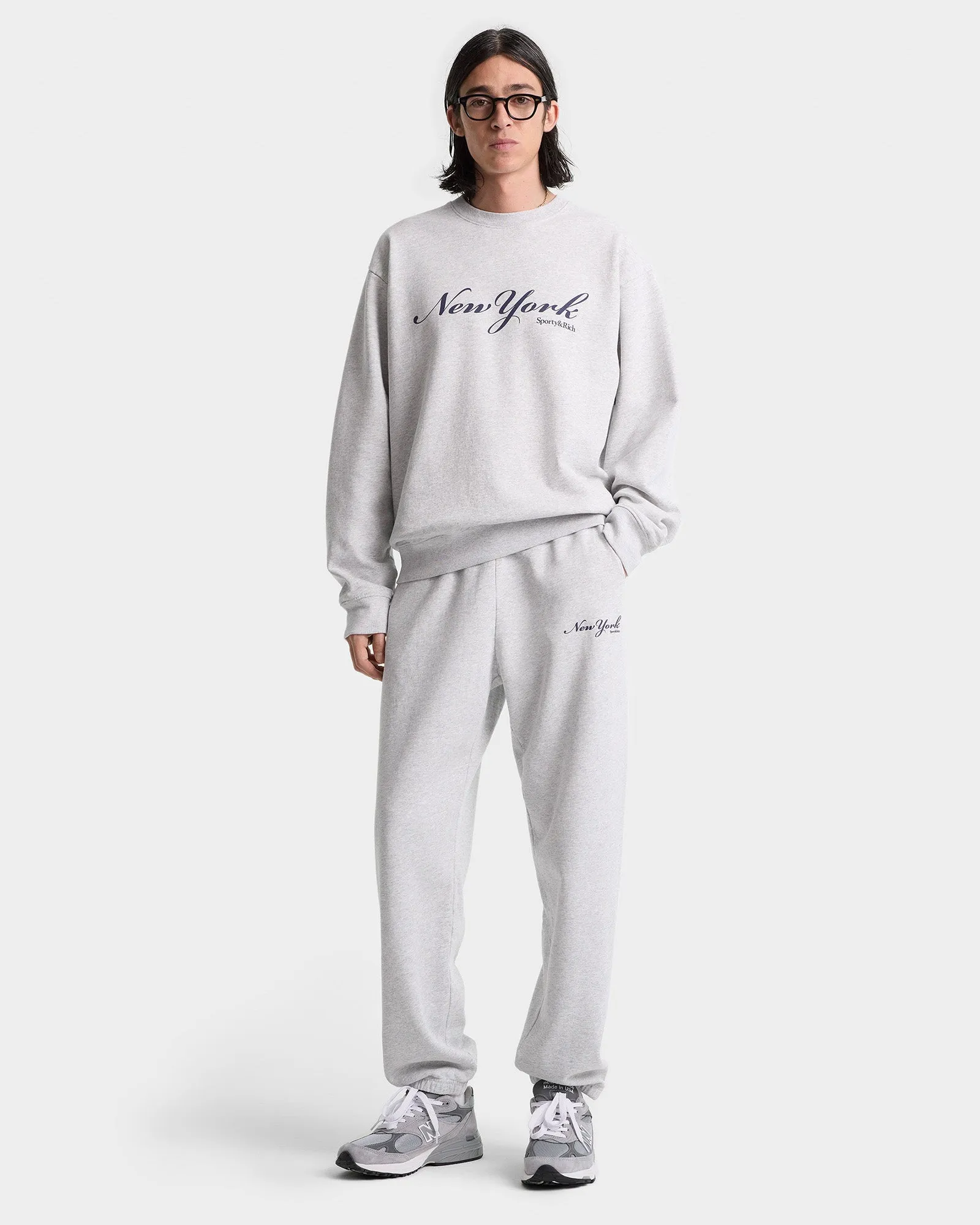 New York Sweatpant - Heather Gray/Navy sold by Sporty and Rich product image thumbnail 3