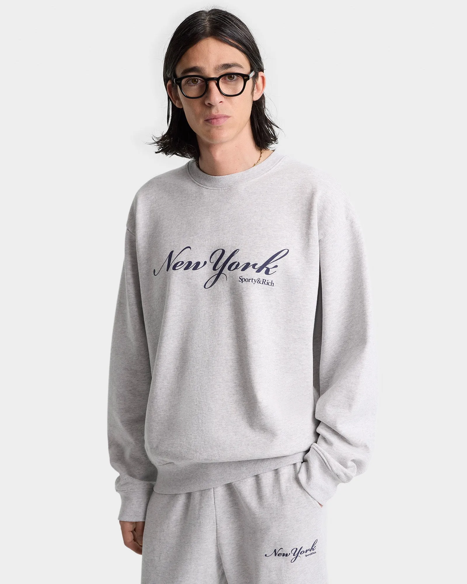 New York Sweatpant - Heather Gray/Navy sold by Sporty and Rich product image thumbnail 4