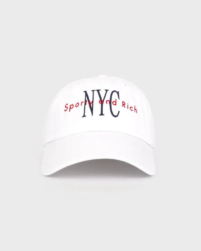 NY Minute Hat - White/Navy sold by Sporty and Rich