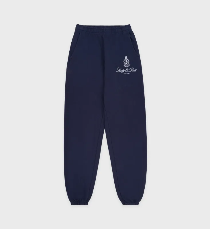 Vendome Sweatpant - Navy/White sold by Sporty and Rich