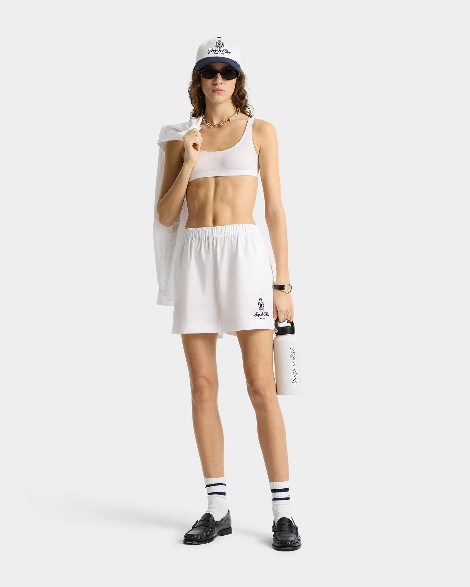 Vendome Poplin Short - White/Navy sold by Sporty and Rich product image thumbnail 3