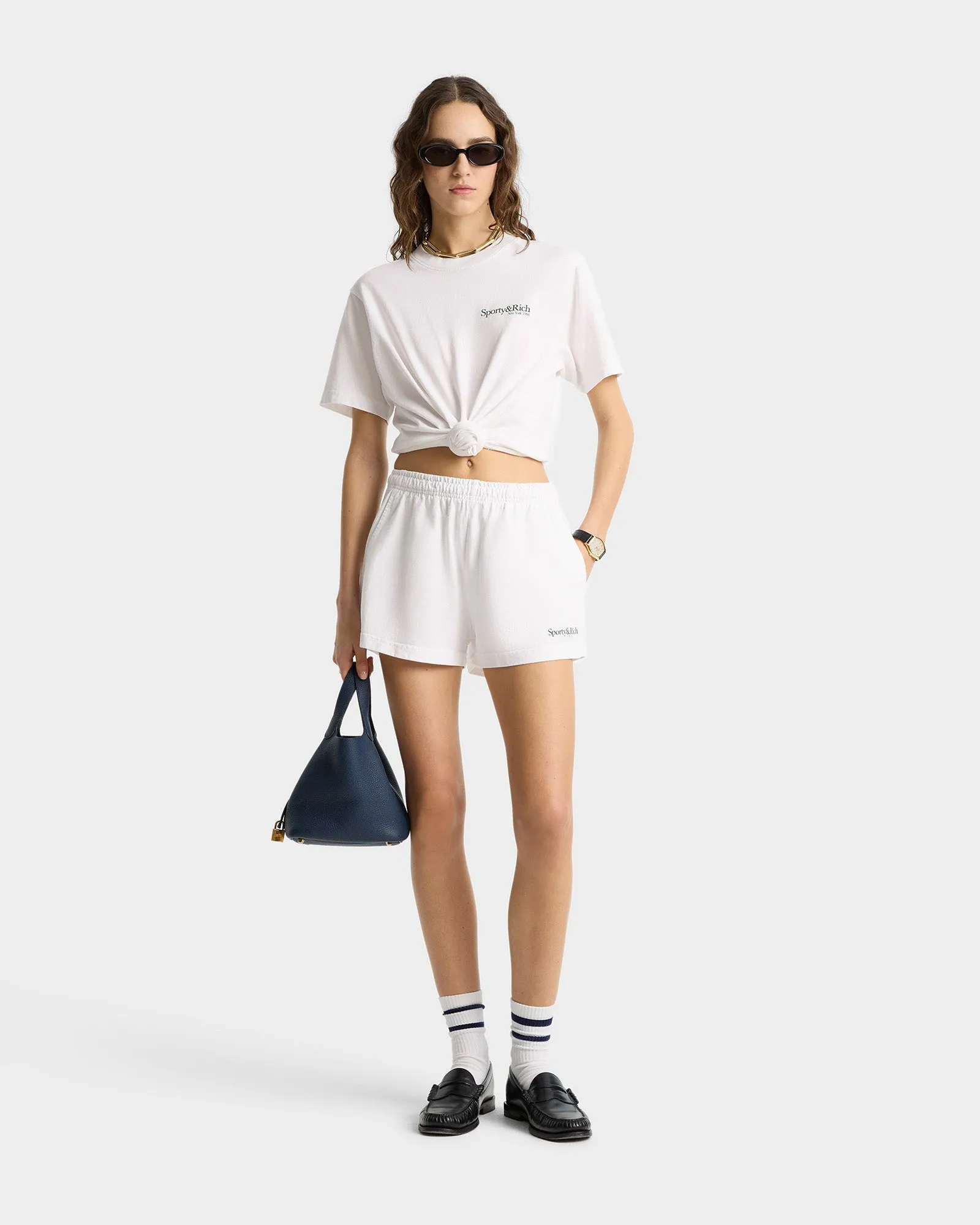 Serif Logo Disco Short - White/Forest sold by Sporty and Rich product image thumbnail 2