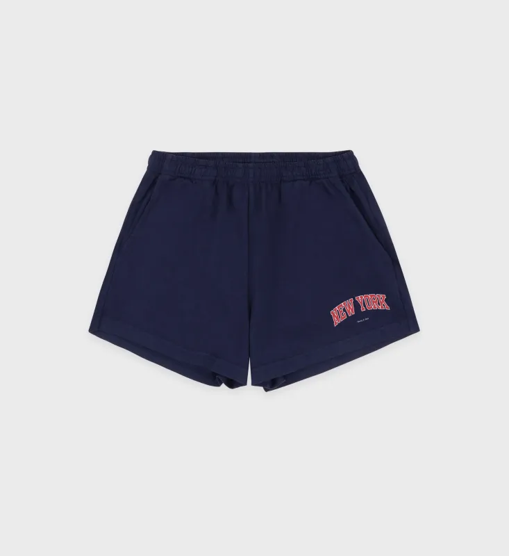 New York Ivy Disco Short - Navy/Ruby sold by Sporty and Rich
