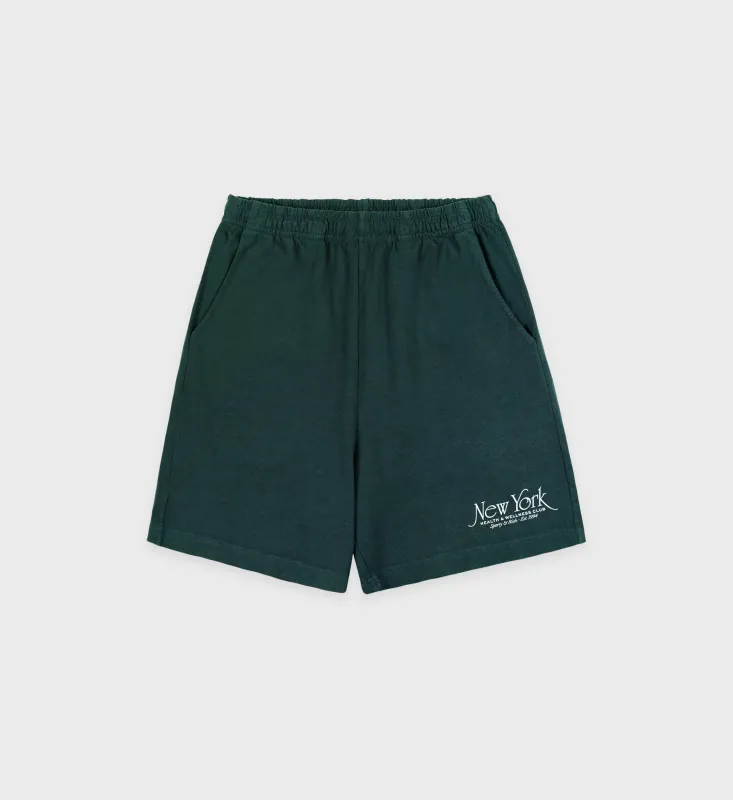 NY 94 Gym Short - Forest/White sold by Sporty and Rich