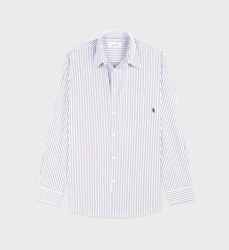 SRC Oversized Shirt - Blue Striped sold by Sporty and Rich