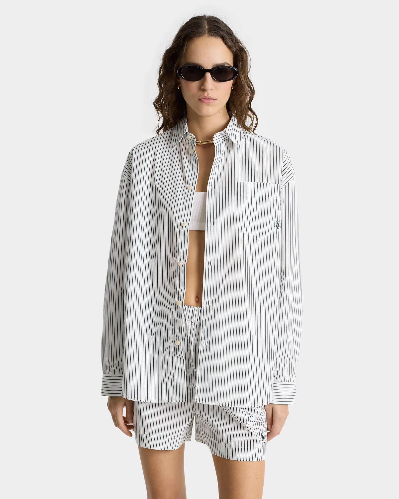 SRC Oversized Shirt - Forest Striped sold by Sporty and Rich product image thumbnail 3