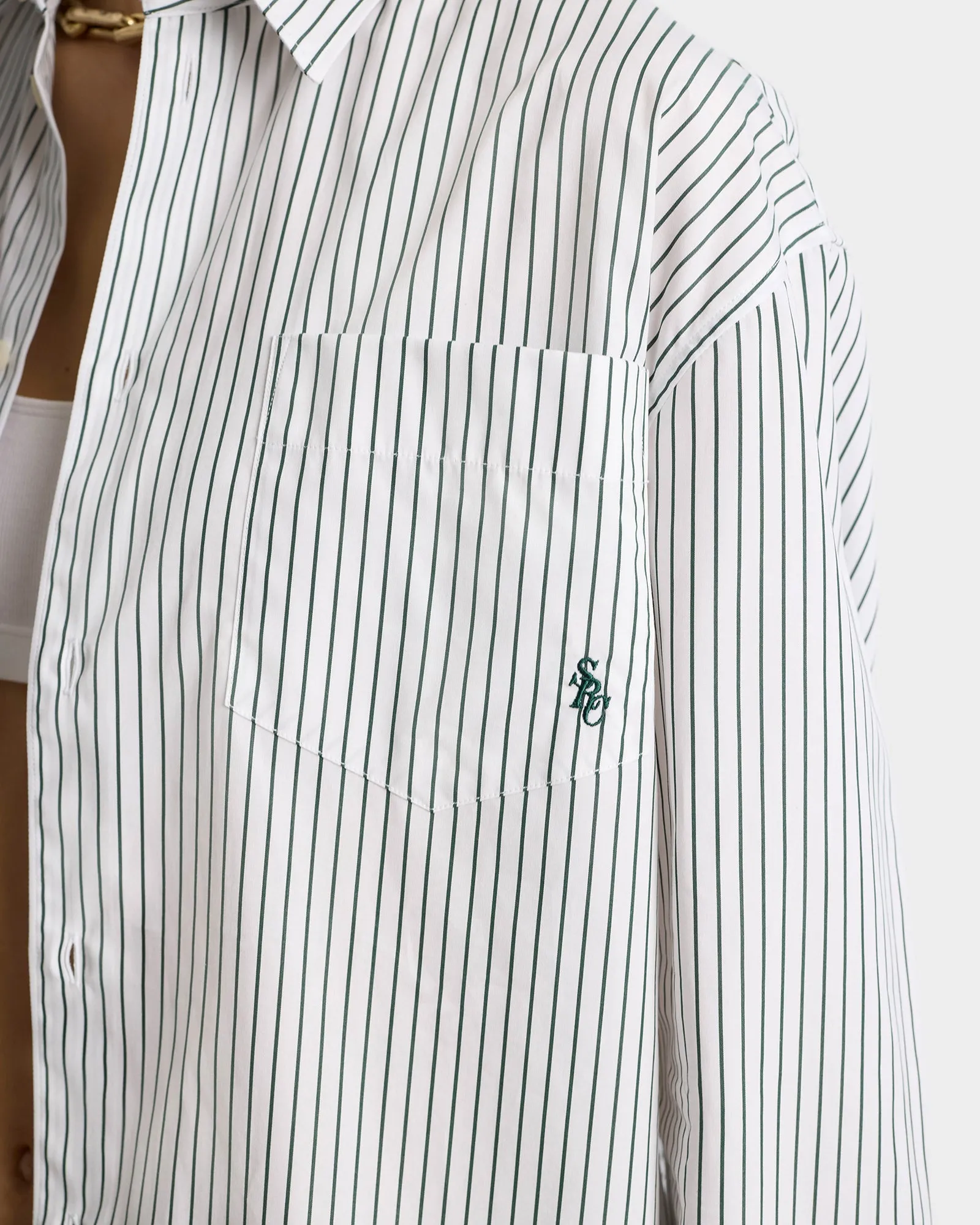 SRC Oversized Shirt - Forest Striped sold by Sporty and Rich product image thumbnail 4