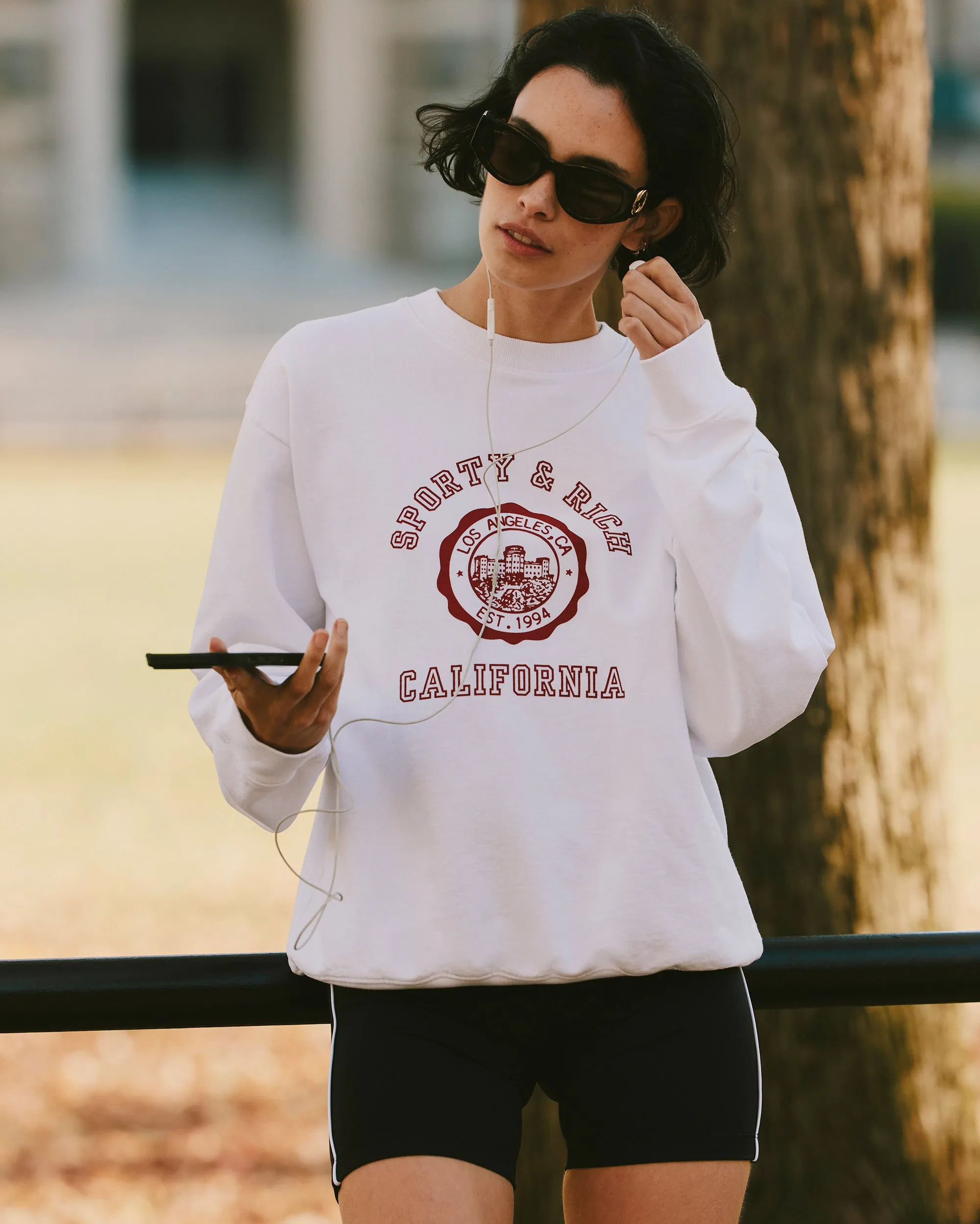California Emblem Crewneck - White/Ruby sold by Sporty and Rich product image thumbnail 2