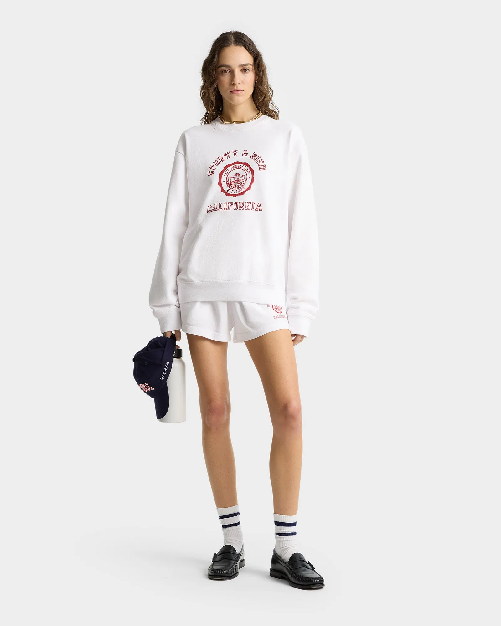 California Emblem Crewneck - White/Ruby sold by Sporty and Rich product image thumbnail 4