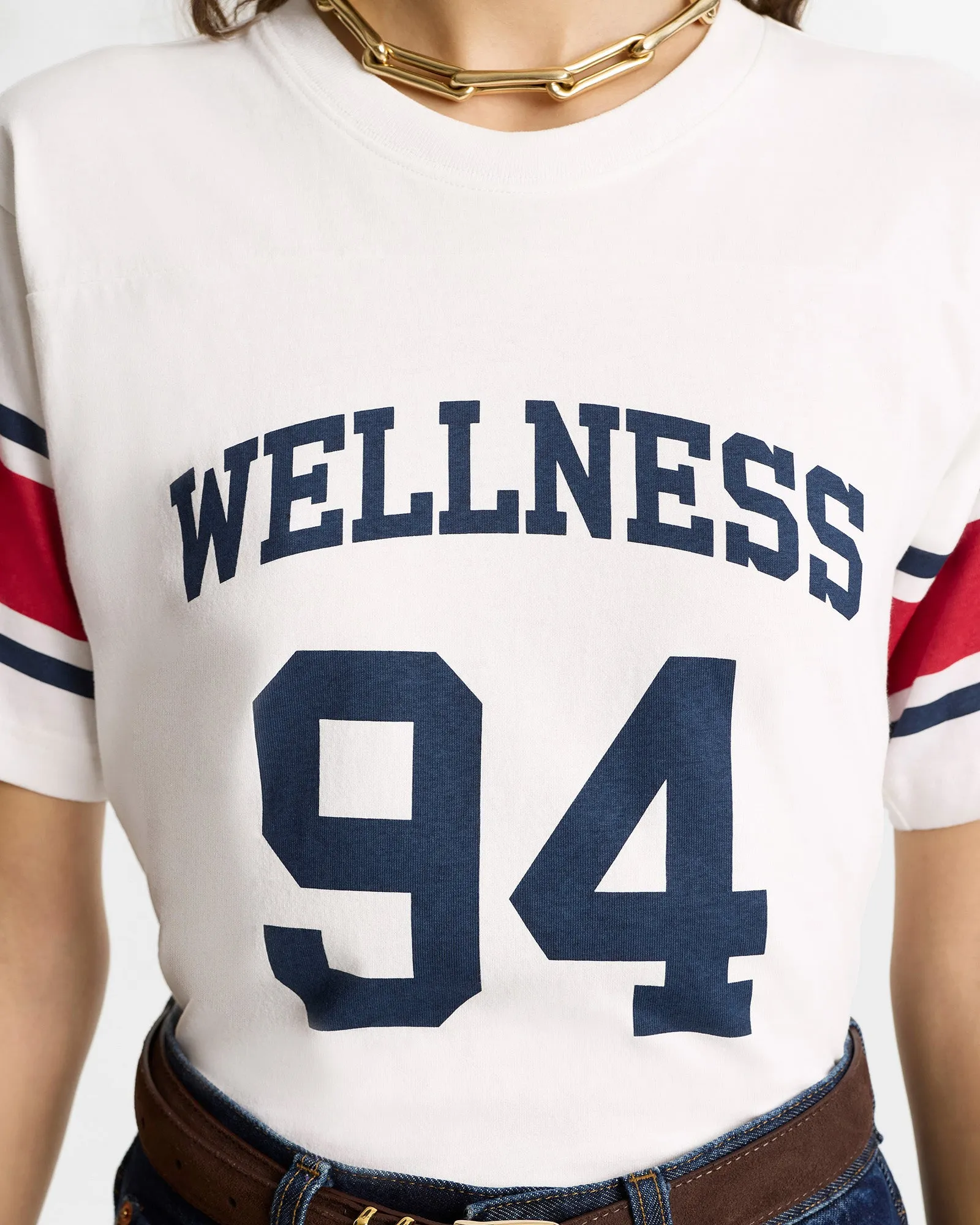 Wellness 94 Rugby Tee - White/Ruby/Navy sold by Sporty and Rich product image thumbnail 4