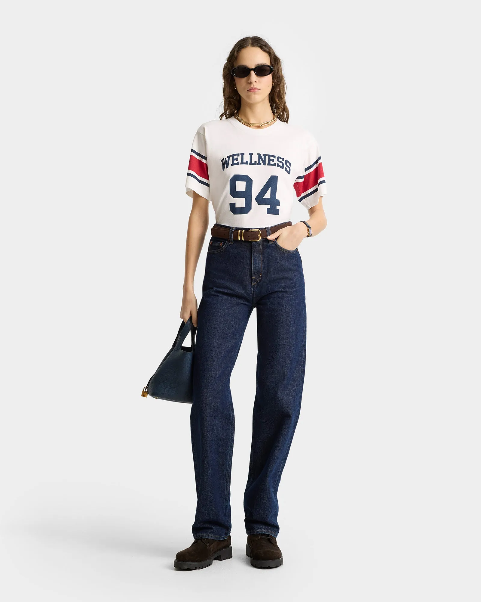 Wellness 94 Rugby Tee - White/Ruby/Navy sold by Sporty and Rich product image thumbnail 2