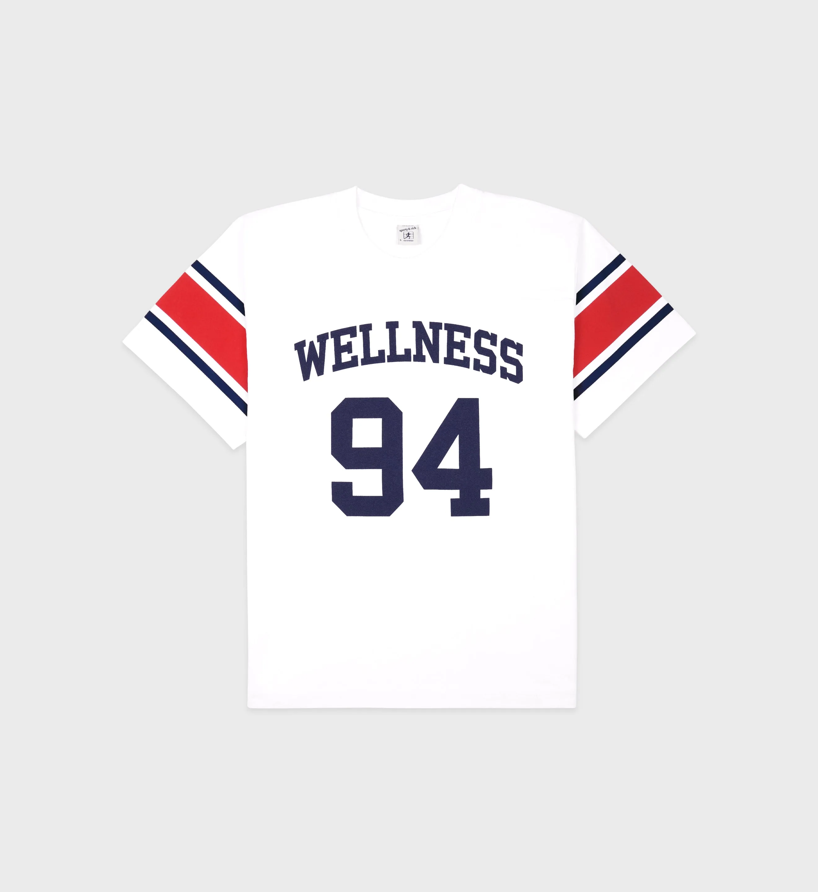 Wellness 94 Rugby Tee - White/Ruby/Navy sold by Sporty and Rich