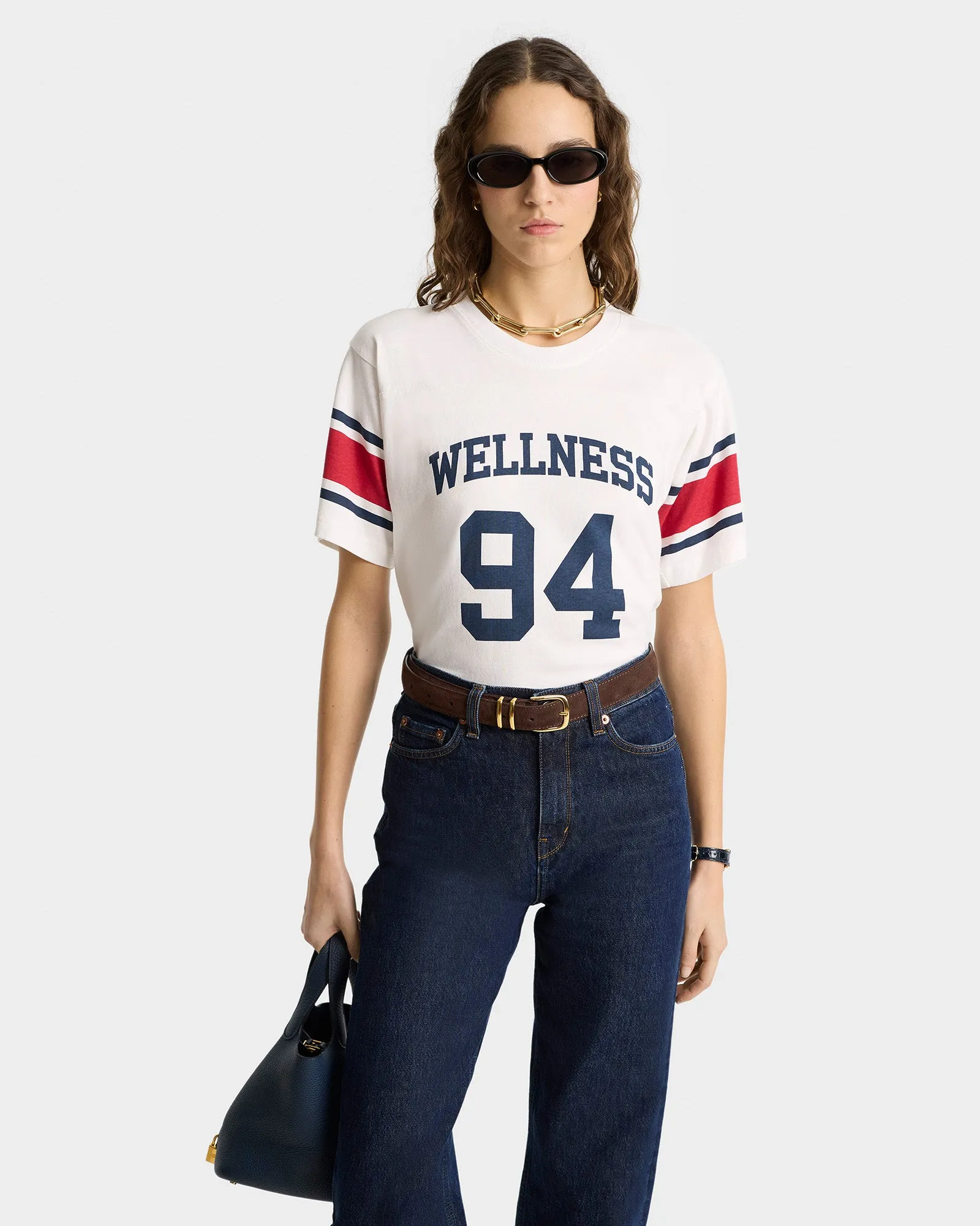 Wellness 94 Rugby Tee - White/Ruby/Navy sold by Sporty and Rich product image thumbnail 3