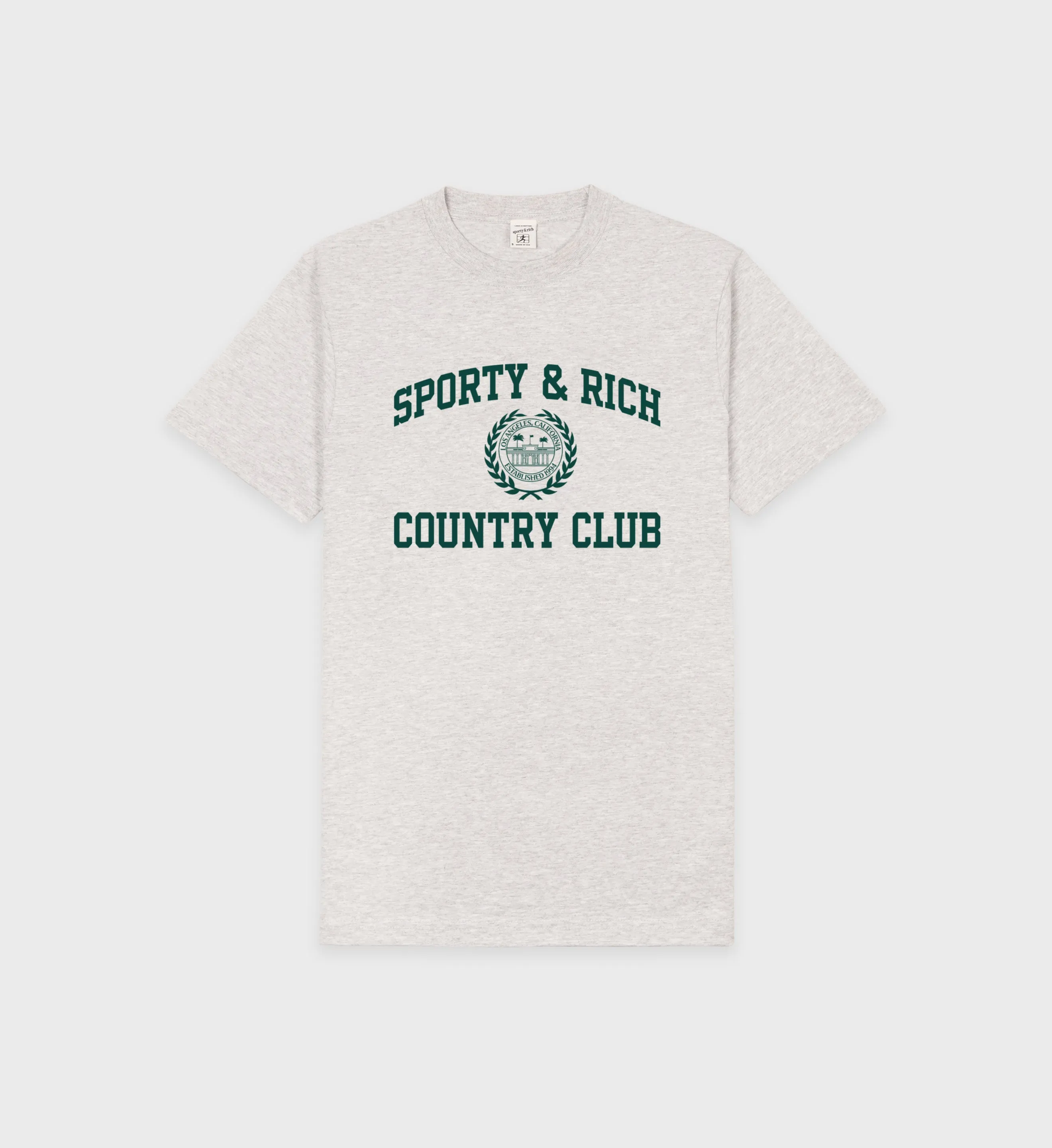 Varsity Crest T-Shirt - Heather Gray/Forest sold by Sporty and Rich
